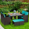 BestMassage Outdoor Patio Furniture Set with 4 Rattan Chairs, Khaki - 2 of 4