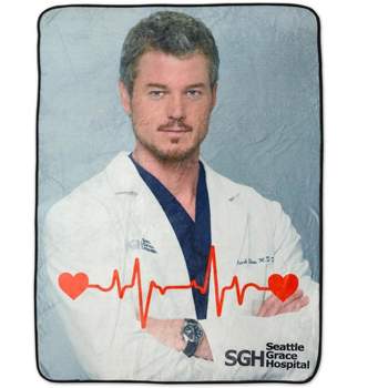 Surreal Entertainment Grey's Anatomy McSteamy Fleece Throw Blanket | 45 x 60 Inches