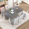 NicBex Dining Table Set for 6 Retro Style Wooden Extendable Table with 6 Chairs for Kitchen - 2 of 4