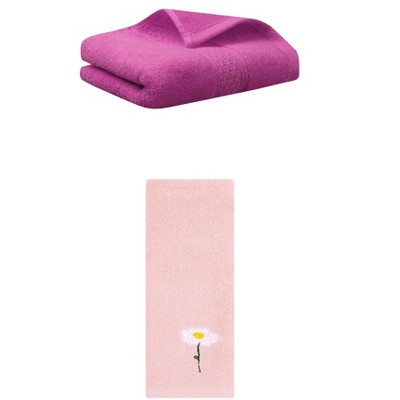 REGALWOVEN Cotton Soft Absorbent Decorative Hand Towel Set for Bathroom 13" x 30" 2 Pcs