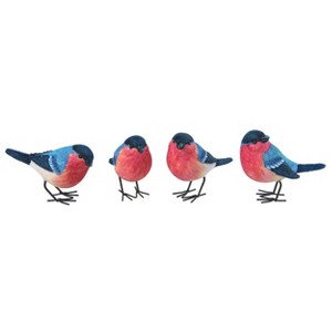 Transpac Small Resin Standing Finch Set of 4 Spring Home Decorations - 1 of 1