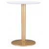Dining Table 29.9" H – White & Gold, Painted MDF Round Top & Powder-Coated Steel Base by Zuo Modern - 4 of 4