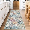 Washable  Area Rug, Non-Slip TPR Backing, Stain Resistant, Vintage Floral Design, Foldable Low Pile Accent Carpet for Living Room & Bedroom - 2 of 4