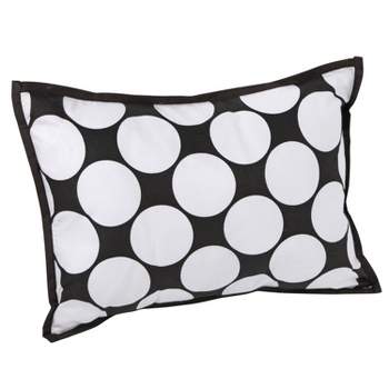 Bacati - Dots/Pin Stripes Black/White Throw Pillow