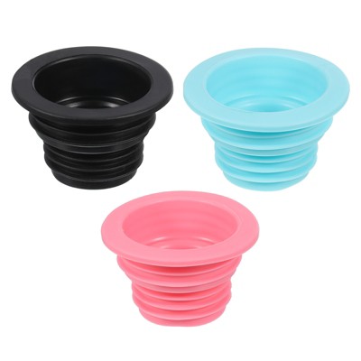 Unique Bargains Silicone Universal Fit Hose Laundry Drain Pipe Sewer Seal Ring 3 Pcs