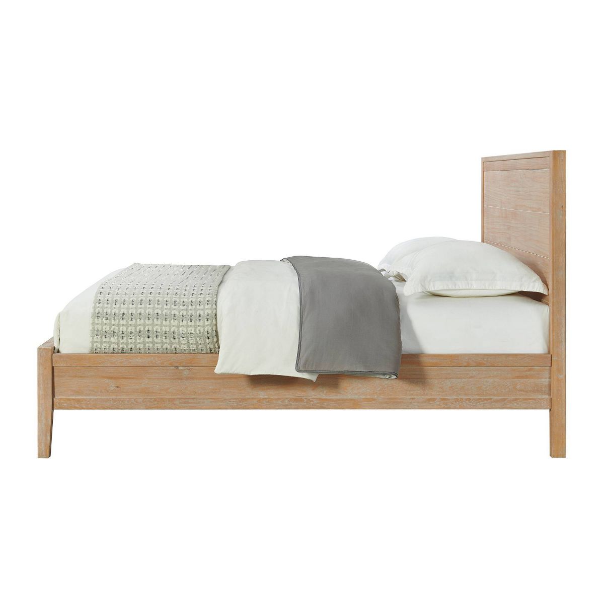 4pc Arden Wood Bedroom Set with 2 Drawer Nightstand with Open Shelf Light Driftwood - Alaterre Furniture - thumbnail 4