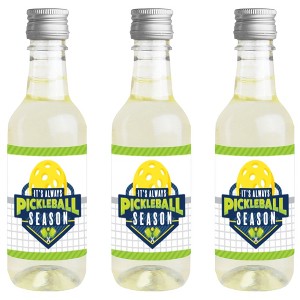 Big Dot of Happiness Let’s Rally - Pickleball - Mini Wine and Champagne Bottle Label Stickers - Birthday or Retirement Party Favor Gift - Set of 16 - 1 of 4