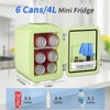 YASHE Mini Fridge, 4 Liter/ 6 Cans Skincare Fridge for Bedroom, 110V AC/ 12V DC Thermoelectric Cooler and Warmer for Drink, Office and Car - 2 of 4