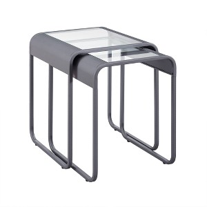 Metal Nesting Tables Glass/Gunmetal - Saracina Home, Glass/Grey