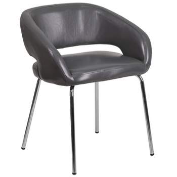 Flash Furniture Fusion Series Contemporary LeatherSoft Side Reception Chair with Chrome Legs