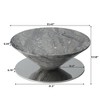 35.43inch Round Coffee Table, Faux Marble Exterior with Silver Mirror Stainless Steel Base,Modern Wood Circle Drum Center Table for Living Room - 3 of 4