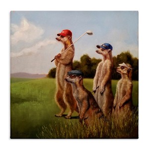 Stupell Industries Meerkats Playing Golf, 30" x 30" - 1 of 4