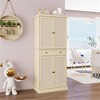 SKRAN 4 Door Storage Cabinet with 1 Drawer and with 4 Adjustable Inner Shelves, Natural Rattan Furniture for Living Room, Bedroom, Nursery - 2 of 4