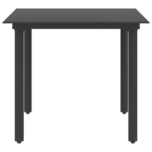 vidaXL Outdoor Dining Table Patio Table with Glass Top Garden Furniture Steel - 1 of 4