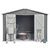 NicBex 10x12Ft Metal Garden Sheds, Outdoor Storage Sheds, Gazebos with a Practical Pent Roof, Carports for Garden, Patios, Lawns - 4 of 4