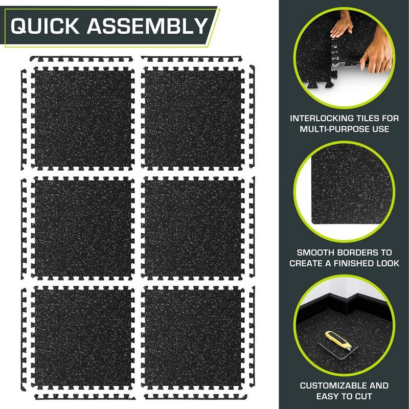 ProsourceFit Rubber Top Exercise Puzzle Mat, 1/2-in, 5 of 7