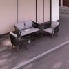 Fassano 4pc Outdoor Rope Woven Set with Cushions - DUKAP - 2 of 4
