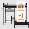 KTMBDW Bunk Bed Twin Over Twin Size with Desk Station, L-Shaped Metal Bunk Bed Storage Shelves and Drawers Loft Beds with Safety Guardrail and Ladder - 4 of 4