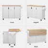 PAGED Fluted Kitchen Island Rolling Kitchen Cart with Drop Leaf, Internal Storage Rack for Kitchen - 3 of 4