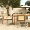 Christopher Knight Home Otis Outdoor Rattan Weave Acacia Dining Chairs with Removable Cushion (Set of 2) - 2 of 4