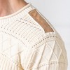 Hope & Henry Men's  Crew Neck Cable Sweater with Suede Detail - 2 of 4