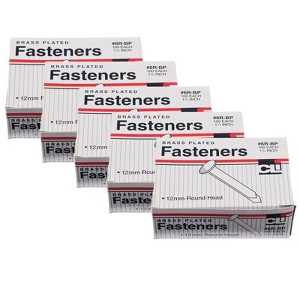 Charles Leonard Brass Paper Fasteners 1.5", 100 Per Pack, 5 Packs - 1 of 1