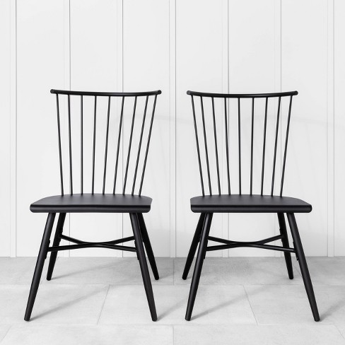 2pk Indoor Outdoor Metal Patio Dining Chair Set Black Hearth Hand With Magnolia Target