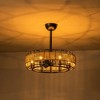 C Cattleya 23 in. 6-Light Black Ceiling Fan with Paper Rope Shade and Remote Control - 2 of 4