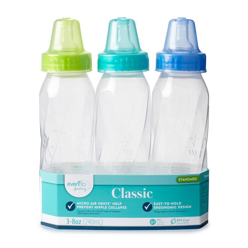Evenflo Feeding Classic Clear Plastic Baby Bottles - 8oz, 5 of 9