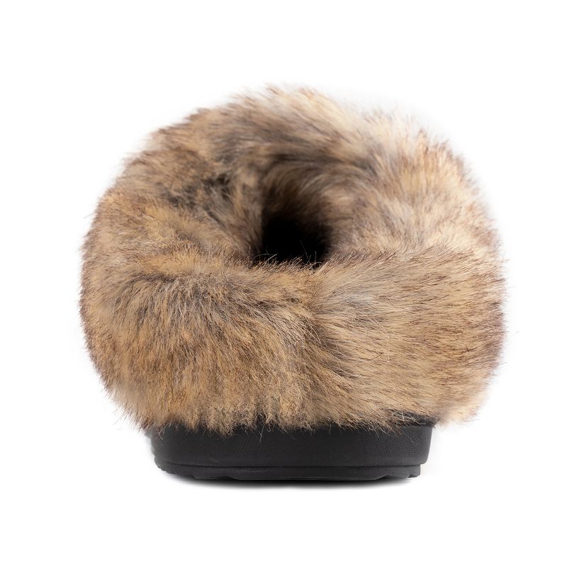 RockDove Women's Cable Knit Faux Fur Collar Slip-On, 4 of 7