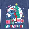 Girls' - Lilo and Stitch - Santa's Here Christmas Fitted Short Sleeve Graphic T-Shirt - 2 of 4