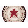 Earth Rugs Primitive Star Burgundy Round Trivet – Rustic Farmhouse Hot Pad 10"x10" - 2 of 3
