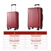 Syemin Luggage Luggage Sets 2 Piece Hardshell ABS Lightweight and Expandable Suitcases with Double Wheels Carry-on Luggage, Red, 18.5"*11.5"*27.5" - 3 of 4