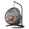 VisioGear Cat Swing Bed with Stand & Cushion, Cat Egg Chair, Indoor Hanging Swinging Cat Bed for Small Animals, Gray, 18.9"*19.3"*28.7" - 2 of 4