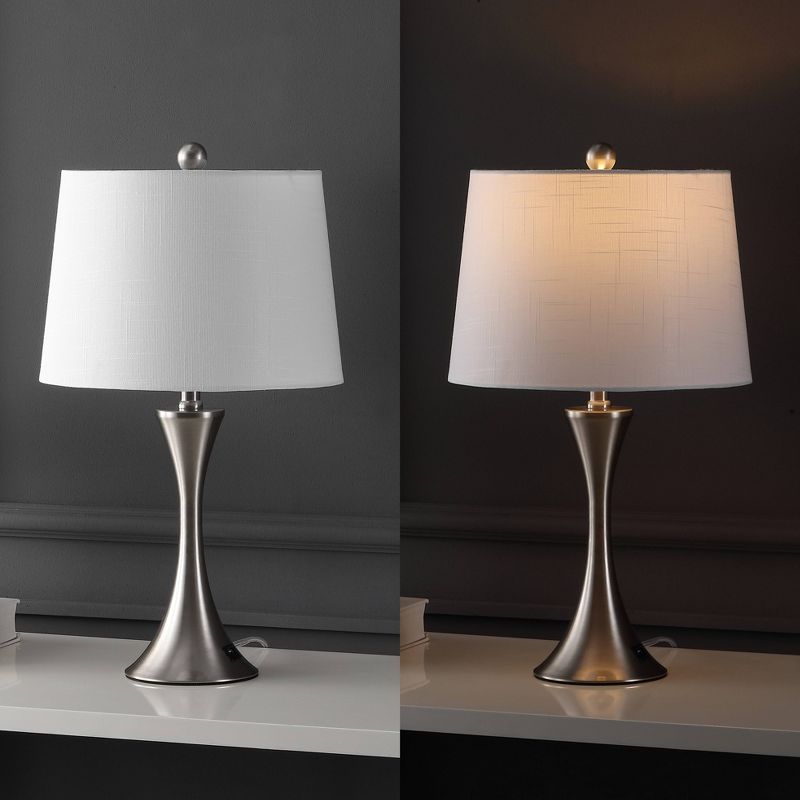 Set of 2 22.75" Bennett Modern Iron Hourglass Table Lamps (Includes LED Light Bulb) with USB Charging Port - JONATHAN Y, 5 of 9