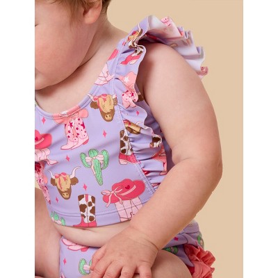 RuffleButts Girls UPF50+ Waterfall Tankini - Howdy Darlin', 6 — фото 5