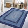 Living Room Rug, Washable Braided Rug, Non Slip Accent Carpet Braided Print, Indoor Rustic Area Rug Border Carpet for Bedroom Home Decor - 2 of 4