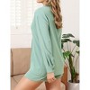 Womens 2 Piece Sets Long Sleeve Lightweight Button Down Shirts with Shorts Lightweight Crinkled Cooling Fabric Sets - 4 of 4