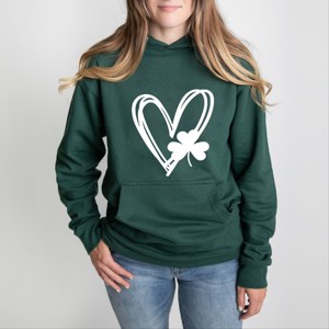 Simply Sage Market Hand Drawn Heart With Shamrock Hoodie - 1 of 3