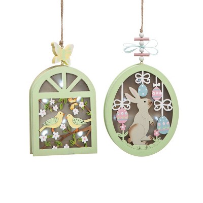 Gallerie II Spring Easter Bunny Rabbit Shadowbox Light-Up LED Ornament Decoration A/2