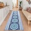 Vintage Printed Area Rugs Washable Oriental Accent Rugs, Non-Slip Traditional Floor Mat, Stain-Resistant Low Pile Indoor Carpet - 2 of 4