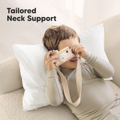 Soft White Organic Cotton Toddler Pillow with Pillowcase