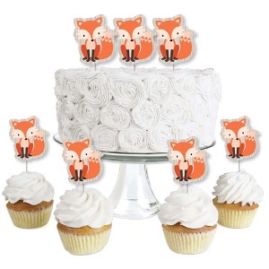 Big Dot of Happiness Fox - Dessert Cupcake Toppers - Baby Shower or Birthday Party Clear Treat Picks - Set of 24 - 1 of 4