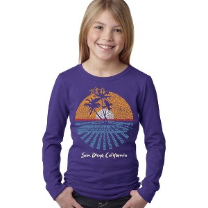 LA Pop Art Girl's Word Art Long Sleeve - Cities In San Diego - 1 of 4