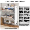 CuisinSmart Farmhouse Shoe Storage Cabinet with Metal Legs, Narrow Hidden Shoe Rack with 2 Flip Drawers, Shoe Organizer for Entryway, White - 3 of 4