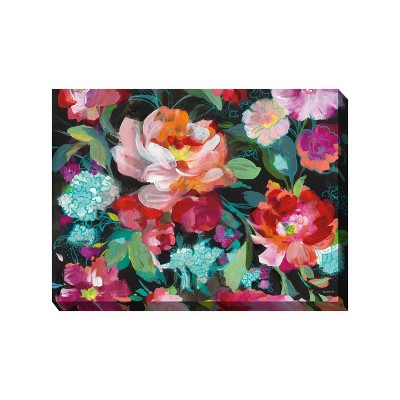Cottage Garden West of The Wind Painted Ladies Colorful 40 x 30 Inch Waterproof Gallery Wrapped Canvas, Outdoor Garden, Yard, Patio All Weather