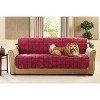 Deluxe Pet Armless Sofa Furniture Cover Burgundy - Sure Fit: Quilted Velvet, Machine Washable, Indoor Protector - 2 of 3