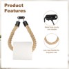 Unique Bargains  Jute Rope Wall-Mounted Toilet Paper Holder with Metal Hook - 3 of 4