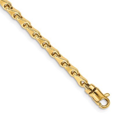 Black Bow Jewelry 3.25mm 14K Yellow Gold Solid Fancy Link Chain Bracelet