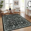 Indoor Room Accessory For Living Room Bedroom Modern Floral Pattern Area Rug Non Slip Soft Carpet Washable Low Pile Floor Mat - 2 of 4